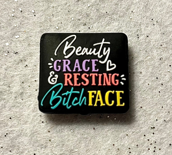 (1) Beauty, Grace, and Resting B Face Focal Bead
