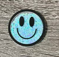 (1) Blue Smiley Face Shaker Acrylic