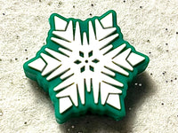 (1) Tealish Green Snowflake Focal Bead