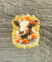 (1) Flower Cow Acrylic