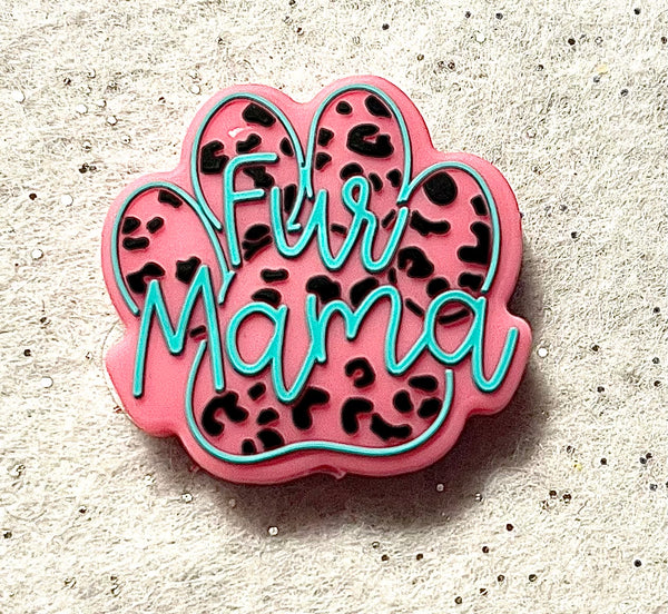 (1) Pink Fur Mama Focal Bead