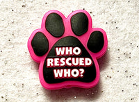 (1) Pink Who Rescued Who Focal Bead