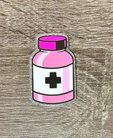 (1) Pink Pill Bottle Acrylic