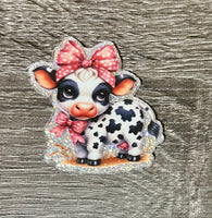 (1) Cow with Red Bows Acrylic