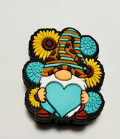 (1) Turquoise Sunflower Gnome Focal Bead