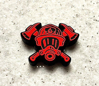 (1) Red Firefighter Symbol Focal Bead