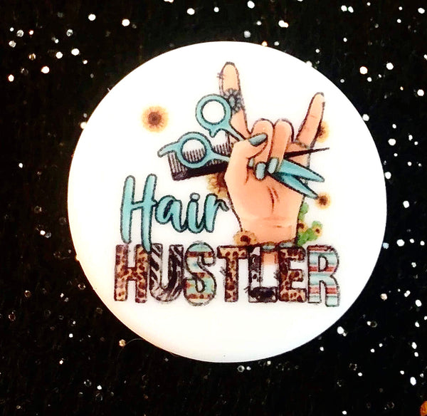 (1) Round Hair Hustler Focal Bead