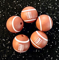 (5) Football Silicone 15mm Beads