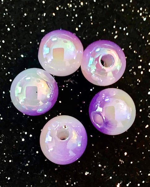 (5) Purple Ombre 16mm Beads