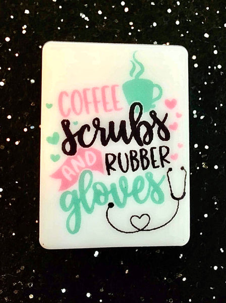 (1) Coffee Scrubs and Rubber Gloves #1 Focal Bead