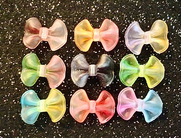 (3) Ombre Frosted Fluffy Bow Beads