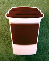 (1) Brown Coffee Cup Focal Bead