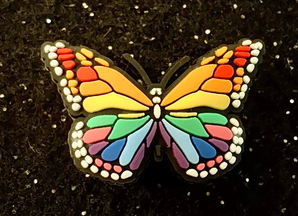 (1) Rainbow Butterfly Croc Charm