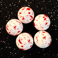 (5) Bloody Silicone 15mm Beads
