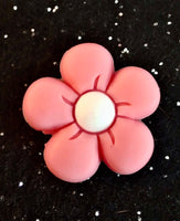 (1) Chunky Coral Pink Flower Focal Bead