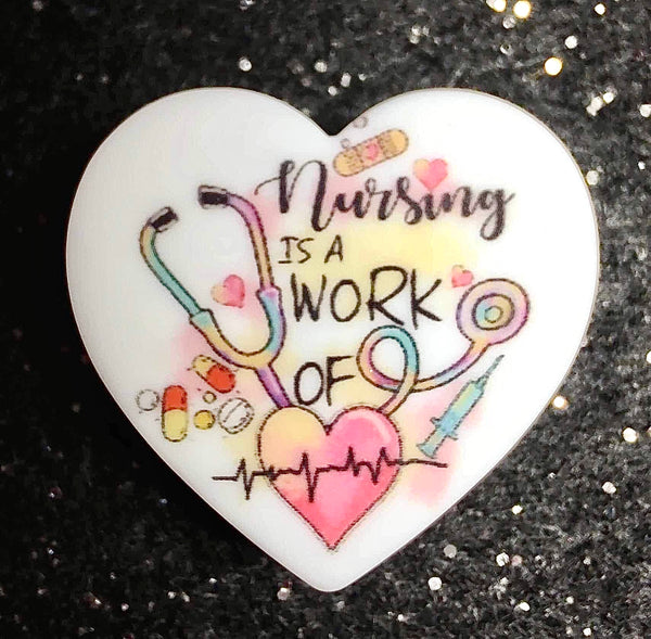 (1) Nursing is a Work of Heart Focal Bead