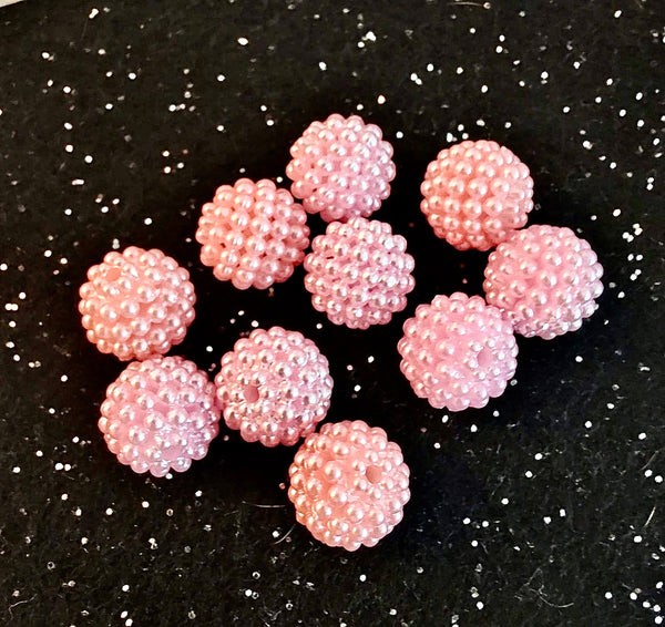 (10) Pink Rigid 12mm Beads