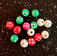 (15) Christmas 6mm Bling Beads