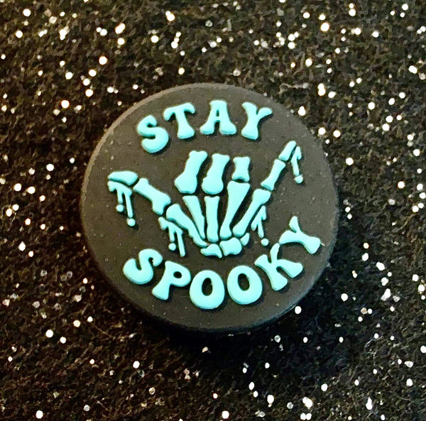 (1) Turquoise Stay Spooky Focal Bead