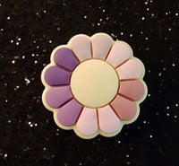 (1) Purple Flower Silicone Bead