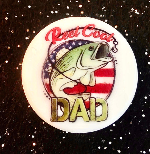 (1) Round "Reel Cool Dad" Focal Bead