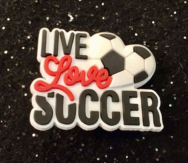 (1) Live, Love, Soccer Croc Charm
