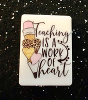 (1) Teaching is a Work of Heart Focal Bead