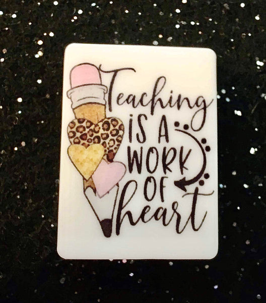 (1) Teaching is a Work of Heart Focal Bead