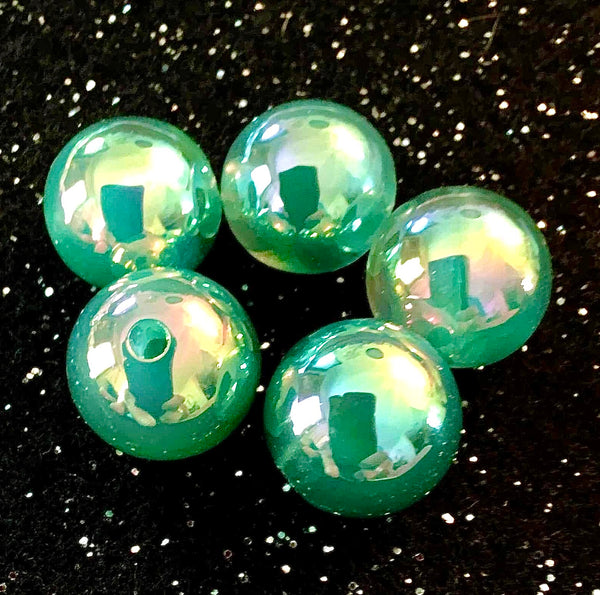 (5) Green Ombre 16mm Beads