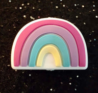(1) Bright Colored Rainbow Focal Bead