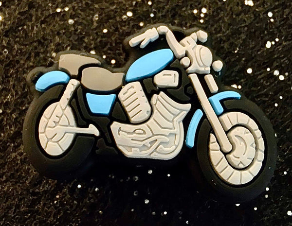 (1) Blue Motorcycle Focal Bead