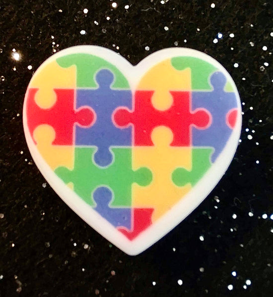(1) Puzzle Heart Focal Bead