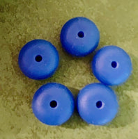 (5) Blue Abacus 14mm Silicone Beads