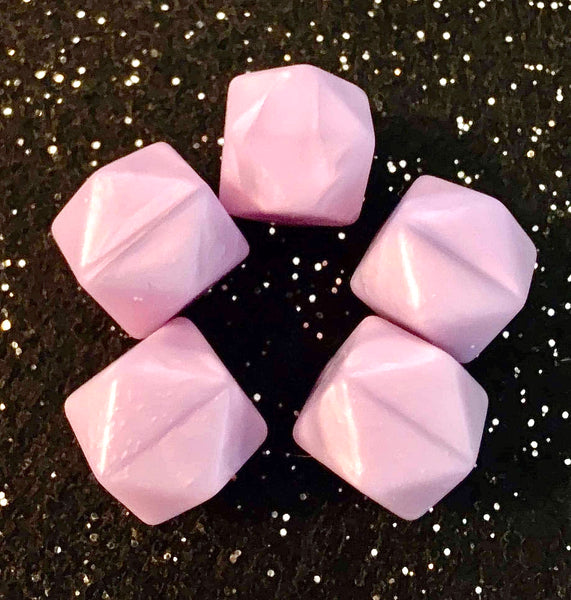 (5) Shiny Purple Hexagon Silicone 14mm Beads