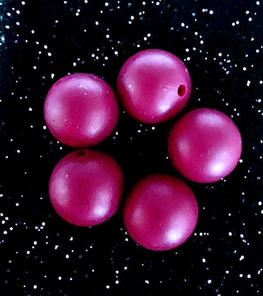 (5) Dark Purple Silicone 15mm Beads