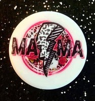 (1) Round Lightening Mama Focal Bead