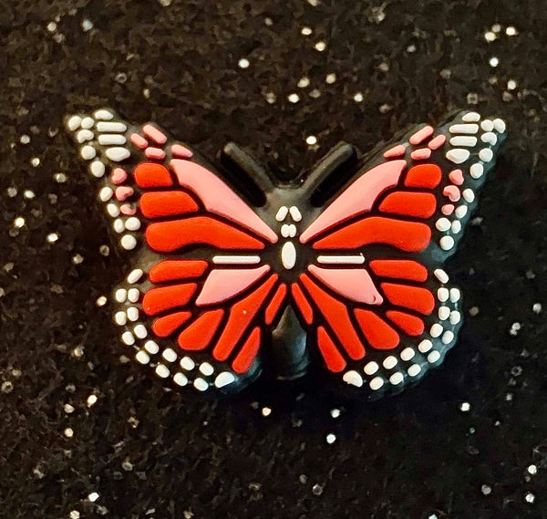 (1) Red & Pink Butterfly Focal Bead