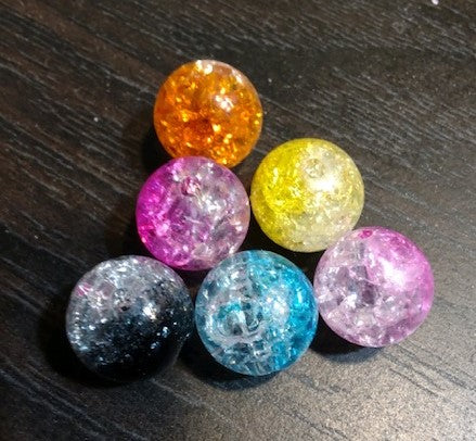 (15) Crackle Effect Double Colored Beads Mix