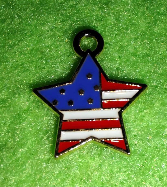 (1) American Flag Star Charm