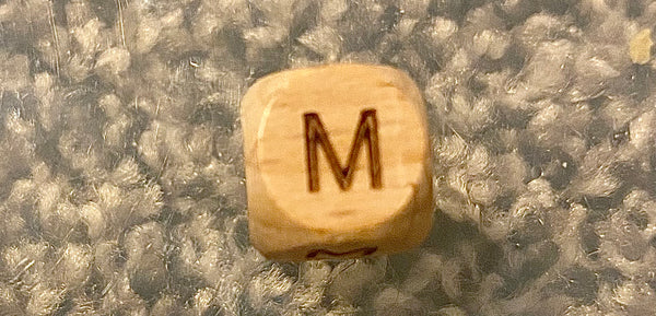 (1) Wooden "M" Bead