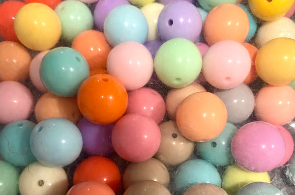 (5) Pastel Colored 20mm Bead Mix