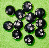 (12) Black 6mm Bling Beads