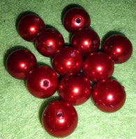 (12) Shiny Red 12mm Beads