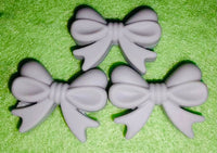 (3) Gray Silicone Bow Beads