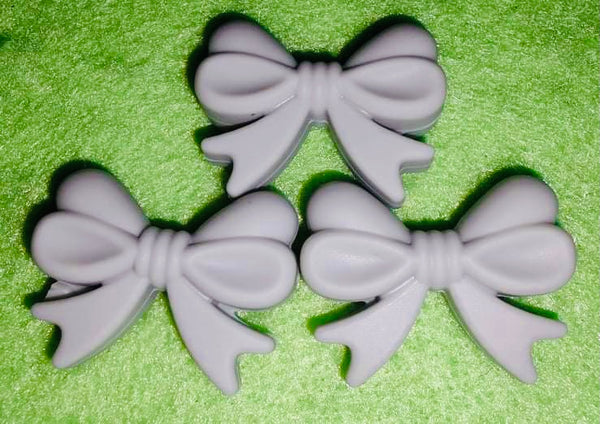 (3) Gray Silicone Bow Beads