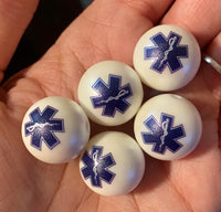 (5) Star of Life EMS 20mm Beads