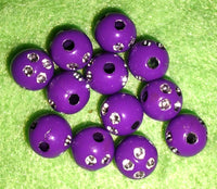 (12) Purple 6mm Bling Beads