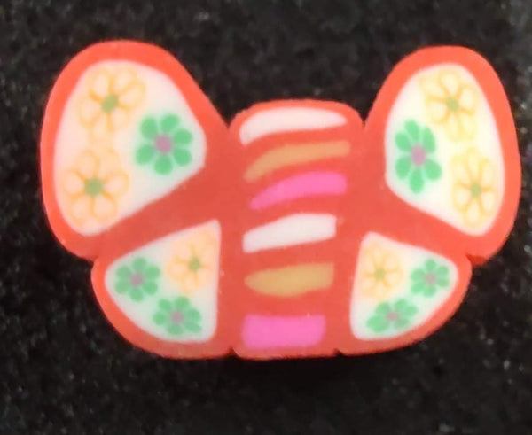 (10) Red Butterfly Polymer Clay Beads