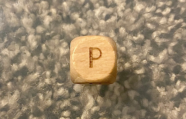 (1) Wooden "P" Bead