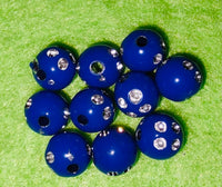 (10) Dark Blue 6mm Bling Beads